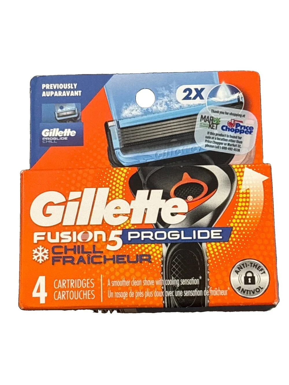 Gillette Fusion5 Proglide  Chill Fraicheur 4 Cartridges NEW SEALED